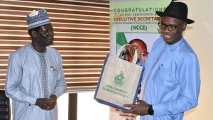 The Secretary-General of the Committee of Vice-Chancellors of Nigerian Universities (CVCNU), Professor Andrew Haruna, and the Executive Secretary of the National Commission for Colleges of Education (NCCE), Professor Chijioke Okwelle.